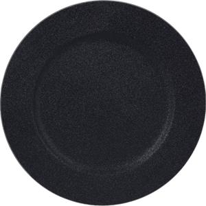 2x Ronde kerstdiner/diner onderborden zwart met glitter 33 cm -