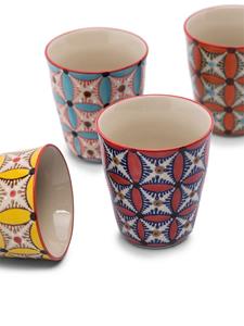 POLSPOTTEN Handgeschilderde bekers (set van 4) - Blauw