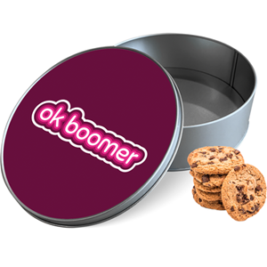 Koektrommel OK Boomer Rond - Bewaarblik 15x15x5 cm