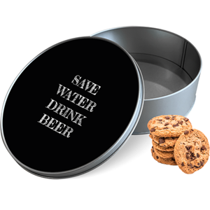 Koektrommel Save Water Rond - Bewaarblik 15x15x5 cm