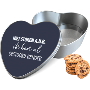 Koektrommel Niet Storen A.U.B. Hart - Bewaarblik 14x15x5 cm