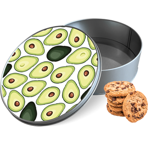 Koektrommel Avocado's Rond - Bewaarblik 15x15x5 cm