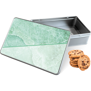 Koektrommel Green Marble Rechthoek - Bewaarblik 20x13x5 cm