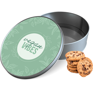 Koektrommel Vegan Vibes Rond - Bewaarblik 15x15x5 cm