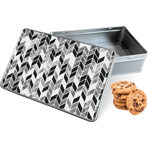 Koektrommel Visgraat Marmer Rechthoek - Bewaarblik 20x13x5 cm