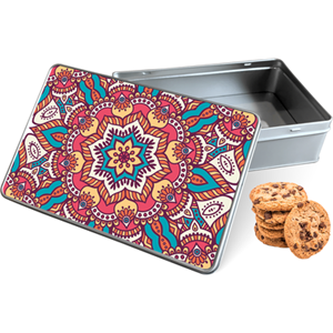 Koektrommel Mandala Hippie Rechthoek - Bewaarblik 20x13x5 cm