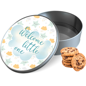 Koektrommel Welcome Little One Rond - Bewaarblik 15x15x5 cm