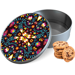 Koektrommel Mexican Pattern Rond - Bewaarblik 15x15x5 cm
