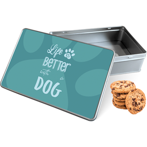 Koektrommel Life Is Better With A Dog Rechthoek - Bewaarblik 20x13x5 cm