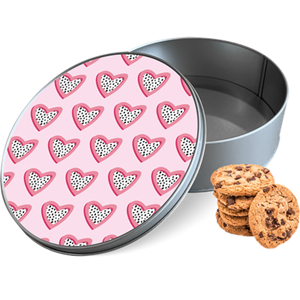 Koektrommel Hartjes Met Stippen Rond - Bewaarblik 15x15x5 cm