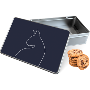 Koektrommel Kattencontour Rechthoek - Bewaarblik 20x13x5 cm