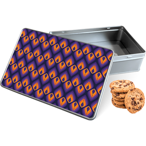 Koektrommel 70s Paars Rechthoek - Bewaarblik 20x13x5 cm