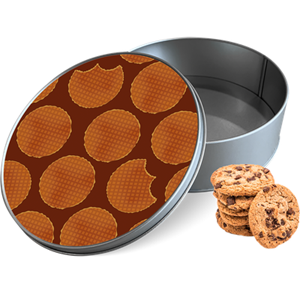 Koektrommel Stroopwafels Rond - Bewaarblik 15x15x5 cm