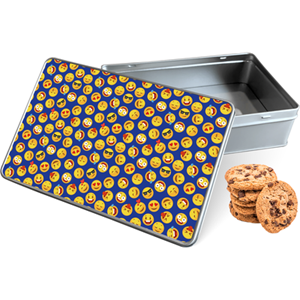 Koektrommel Emoji Rechthoek - Bewaarblik 20x13x5 cm
