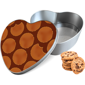 Koektrommel Stroopwafels Hart - Bewaarblik 14x15x5 cm