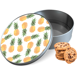 Koektrommel Ananas Rond - Bewaarblik 15x15x5 cm