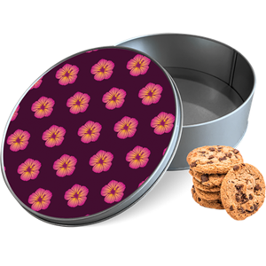 Koektrommel Hawaiiaanse Bloemen II Rond - Bewaarblik 15x15x5 cm