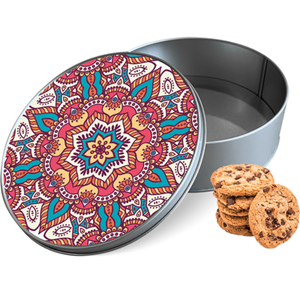 Koektrommel Mandala Hippie Rond - Bewaarblik 15x15x5 cm