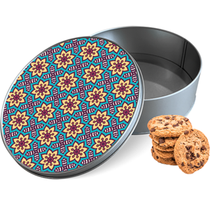 Koektrommel Mandala Hippie II Rond - Bewaarblik 15x15x5 cm