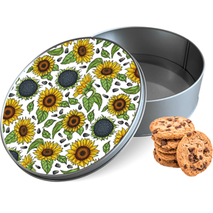 Koektrommel Sunflowers Rond - Bewaarblik 15x15x5 cm