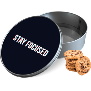 Koektrommel Stay Focused Rond - Bewaarblik 15x15x5 cm