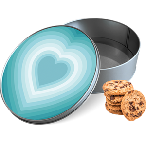 Koektrommel Winter Hart Rond - Bewaarblik 15x15x5 cm