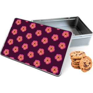Koektrommel Hawaiiaanse Bloemen II Rechthoek - Bewaarblik 20x13x5 cm