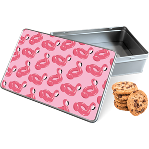 Koektrommel Inflatable Flamingos Rechthoek - Bewaarblik 20x13x5 cm