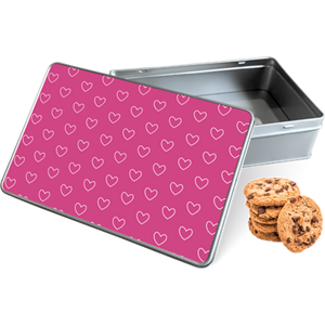 Koektrommel Kleine Hartjes Rechthoek - Bewaarblik 20x13x5 cm