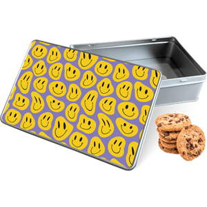 Rechthoekige Koektrommel - Design Smileys - 20x13x5 cm