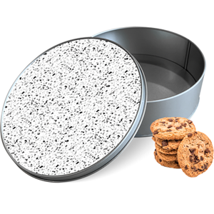 Koektrommel Terrazzo Look Rond - Bewaarblik 15x15x5 cm