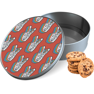 Koektrommel Love & Peace Rond - Bewaarblik 15x15x5 cm