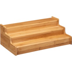 Kruidenrekje Uitschuifbaar - Staand 3 laags Kruidenrek voor 36 kruidenpotjes - Specerijen rek - Bamboe Hout