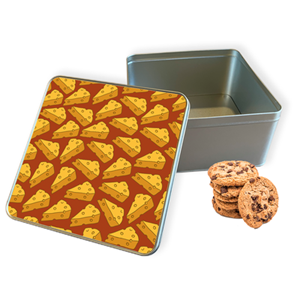 Koektrommel Cheesy Vierkant - Bewaarblik 20x20x10 cm