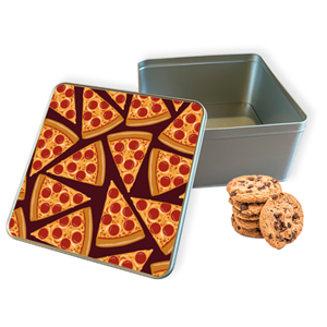 Koektrommel Pizza Party Vierkant - Bewaarblik 20x20x10 cm