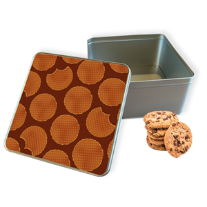 Koektrommel Stroopwafels Vierkant - Bewaarblik 20x20x10 cm