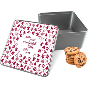 Koektrommel Most Wonderful Time Vierkant - Bewaarblik 20x20x10 cm