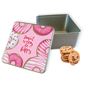 Koektrommel Donut Worry Vierkant - Bewaarblik 20x20x10 cm