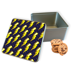 Koektrommel Pop Art Lightning Vierkant - Bewaarblik 20x20x10 cm