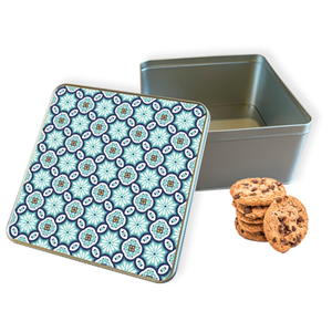 Koektrommel Mandala Patroon Vierkant - Bewaarblik 20x20x10 cm
