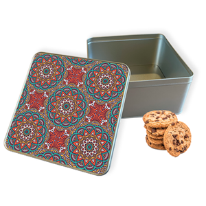 Koektrommel Orientaalse Mandala Vierkant - Bewaarblik 20x20x10 cm