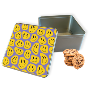 Vierkante Koektrommel - Design Smileys - 20x20x10cm