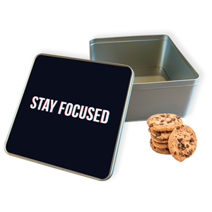 Koektrommel Stay Focused Vierkant - Bewaarblik 20x20x10 cm