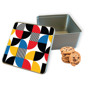 Koektrommel Abstract Pattern Vierkant - Bewaarblik 20x20x10 cm