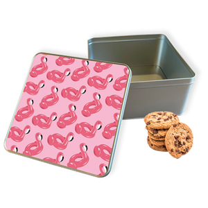 Koektrommel Inflatable Flamingos Vierkant - Bewaarblik 20x20x10 cm