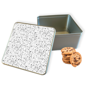 Koektrommel Terrazzo Look Vierkant - Bewaarblik 20x20x10 cm