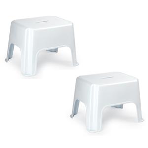 2x stuks witte keukenkrukjes/opstapjes x 30 x 28 cm -
