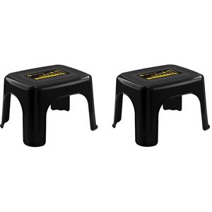 Set van 3x stuks zwarte opstapjes/krukjes 27 x 32 x 21 cm kunststof -