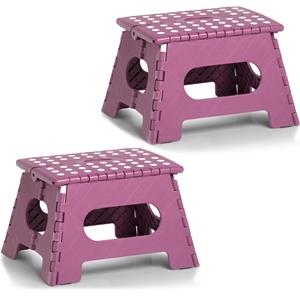 2x Roze opvouwbare opstapjes/opstapkrukjes/toiletkrukjes 35 x 22 cm -