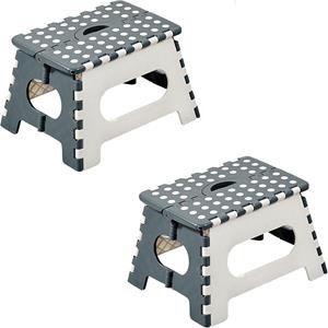 2x Witte/grijze opvouwbare opstapjes/opstapkrukjes/toiletkrukjes 35 x 22 cm -